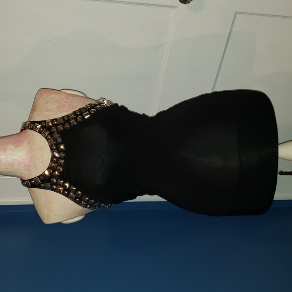 bebe Dresses & Skirts - Bebe black dress with silver rhinestones